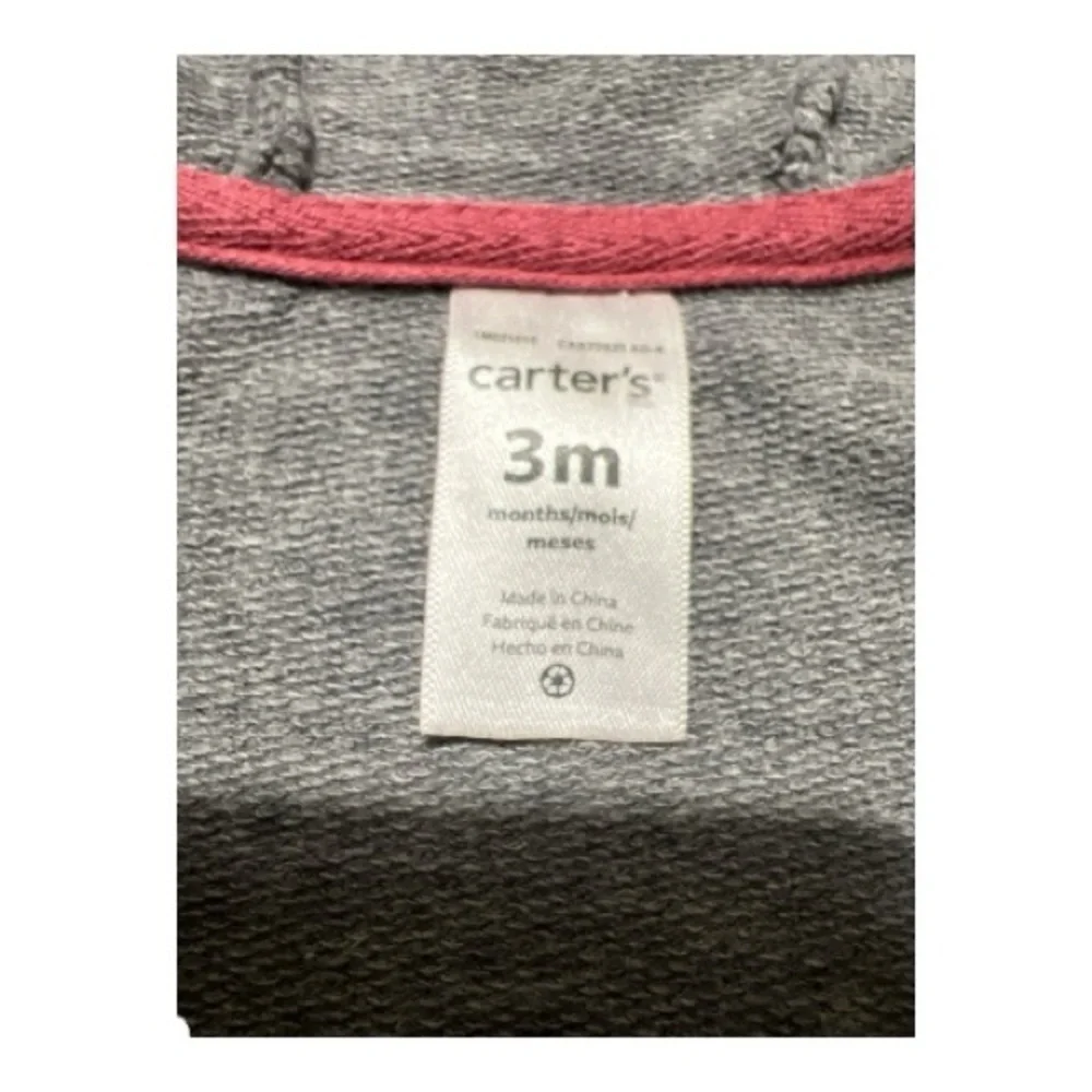 Carter's Gray Hoodie with Floral Heart
